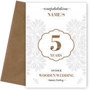 Personalised 5th Wedding Anniversary Card (Wooden Wedding Anniversary)