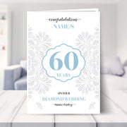 60th wedding anniversary cards shown in a living room
