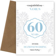 Personalised 60th Wedding Anniversary Cards (Diamond Wedding Anniversary Card)