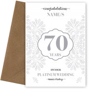 Personalised 70th Wedding Anniversary Card (Platinum Sapphire Wedding Anniversar