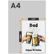 The size of this dad 40th birthday card is 7 x 5" when folded