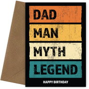Funny Dad Birthday Cards - Man Myth Legend - Happy Birthday From Son or Daughter