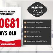 Main features of this 84th birthday card for men