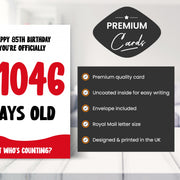 Main features of this 85th birthday card for men