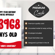 Main features of this 93rd birthday card for men