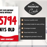 Main features of this 98th birthday card for men