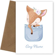 Personalised Deer In A Pocket Card