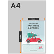 The size of this daughter and boyfriend xmas card is 7 x 5" when folded