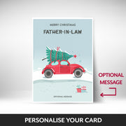What can be personalised on this father-in-law christmas cards