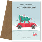 Mother-in-law Christmas Card - Delivering a Tree
