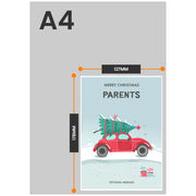 The size of this parents xmas card is 7 x 5" when folded