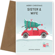 Sister and Wife Christmas Card - Delivering a Tree