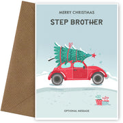 Step Brother Christmas Card - Delivering a Tree