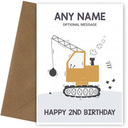 2nd Birthday Card for Any Name - Wrecking Ball