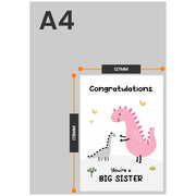 The size of this new big sister gifts is 7 x 5" when folded