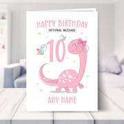 10th birthday card shown in a living room