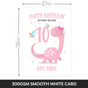 The size of this daughter 10th birthday card is 7 x 5" when folded