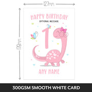 The size of this daughter 1st birthday card is 7 x 5" when folded