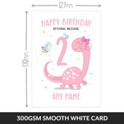 The size of this daughter 2nd birthday card is 7 x 5" when folded