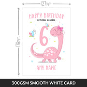 The size of this daughter 6th birthday card is 7 x 5" when folded