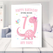 7th birthday card shown in a living room
