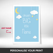 What can be personalised on this personalised christening print