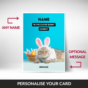 What can be personalised on this funny easter cards