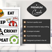 Main features of this cricket birthday card