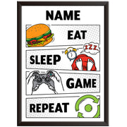 Eat Sleep Game Repeat - Gamer Print