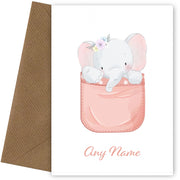 Personalised Elephant In A Pocket Card