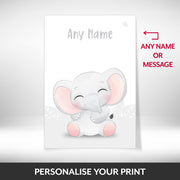 What can be personalised on this safari animal prints