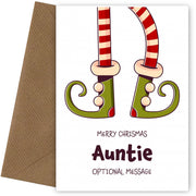 Cute Christmas Card for Auntie - Elf Shoes