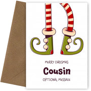 Cute Christmas Card for Cousin - Elf Shoes