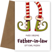 Cute Christmas Card for Father-in-law - Elf Shoes