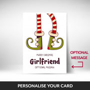 What can be personalised on this Girlfriend christmas cards