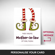 What can be personalised on this Mother-in-law christmas cards