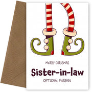 Cute Christmas Card for Sister-in-law - Elf Shoes