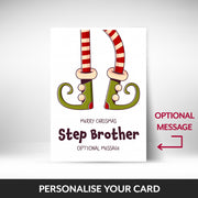 What can be personalised on this Step Brother christmas cards