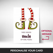 What can be personalised on this Uncle christmas cards