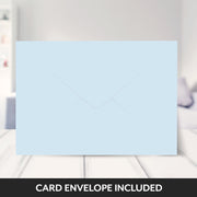 Baby-blue envelope included