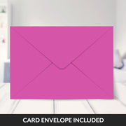 Pink envelope included