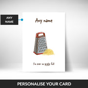 What can be personalised on this sorry your leaving cards