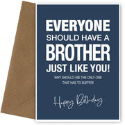 Funny Birthday Card for Brother - Everyone Should Have a Bro Like You - 16th 18th 20th
