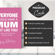 Main features of this funny Mum birthday card