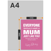 The size of this Mum 50th birthday card is 7 x 5" when folded