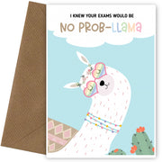Funny Exam Congratulations Card for Girls - Well Done on Results - No Prob-Llama!