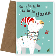 Kids Christmas Cards for Children - Fa La La La Llama (Christmas Carol Card)