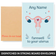 Personalised Get Well Cards for Woman - Hysterectomy - Farewell Uterus