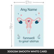 Personalised Get Well Cards for Woman - Hysterectomy - Farewell Uterus