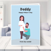 fathers day card shown in a living room